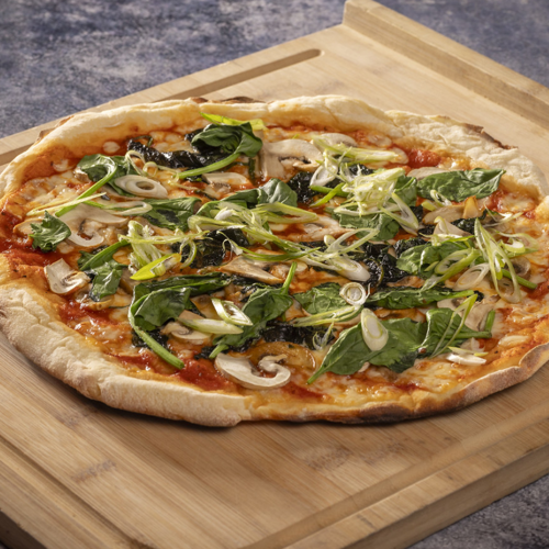 <p>STONEBAKED MUSHROOM &amp; SPINACH PIZZA</p>
